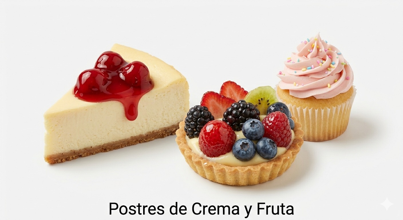 Postres de Crema y Fruta